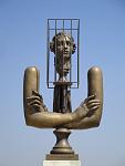 sculpture of the Marquis de Sade at Lacoste, France 
April 2011