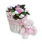 Cute.teddy.basket.of.flowers