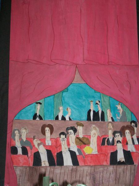 characture drawing inspired by Murder at the Abbey Theatre