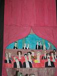 characture drawing inspired by Murder at the Abbey Theatre