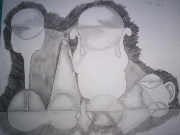 abstract still life in pencil