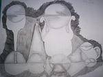 abstract still life in pencil