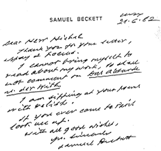 Beckett's handwriting