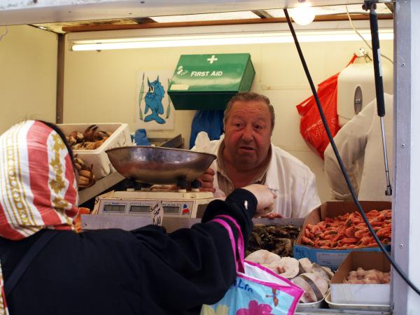 I thought the fishmonger's expression was priceless