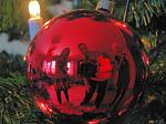 Slightly distorted view in a Christmas tree decoration.