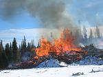 burning the slash piles in the winter