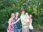 My sibbles + 1 baby cousin. 
 
 
In the pink shirt - Miranda, middle sister. 
Blue - myself, eldest sister 
The handsome boy - my brother, oldest...
