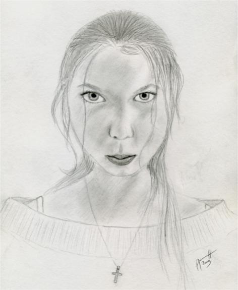 This is kind of a self-portrait, though I just couldn't manage to draw the mouth properly. Other than that there is a likeness, though. (Or was, I guess I've changed a little since that, for it's at least four years since that picture was drawn.) Someone commented that the drawing looked like a Swedish girl they knew - and just the day before yesterday my aunt told me that I don't really look like a Finn, but more like if I'm from Sweden :D