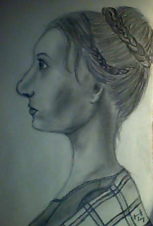 This is just something I drew once I was on the train going to Kouvola where I lived for two years. I guess it's evident from her dress that I'd been watching Jane Eyre before I drew the picture, even if her face isn't anything like Ruth Wilson's.