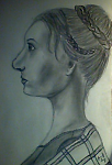 This is just something I drew once I was on the train going to Kouvola where I lived for two years. I guess it's evident from her dress that I'd been...