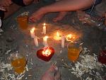 candles in the sand and my feet :D