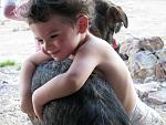 My son and a stray dog