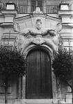 Entrance on Via Gregoriana, Rome Italy, near the pensione I lodged in. 
B&W film photograph, 1988