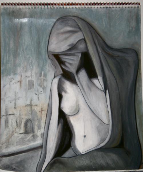 My first pastel - ever and 1st of the "don't leave me" series