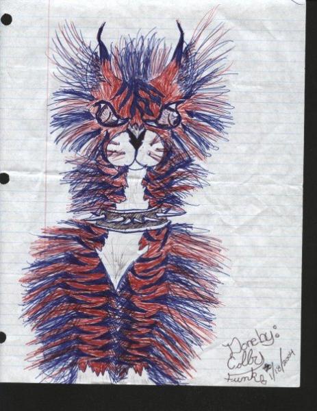 drawing evil kitty