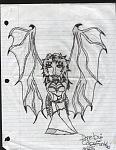 drawing winged lady