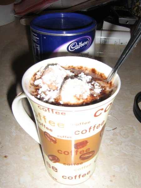 My brother's awesome hot chocolate.
He makes them AWESOME!!