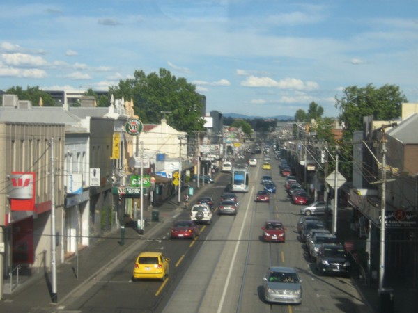 We were in the train and I was taking photos out the window.
Dad says, 'Hey, that's that street we went down once.'
I say, 'Awesome!'  I take a picture of it.
Haha.