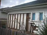 When Daddy ripped the wall off the house to put new boards on.