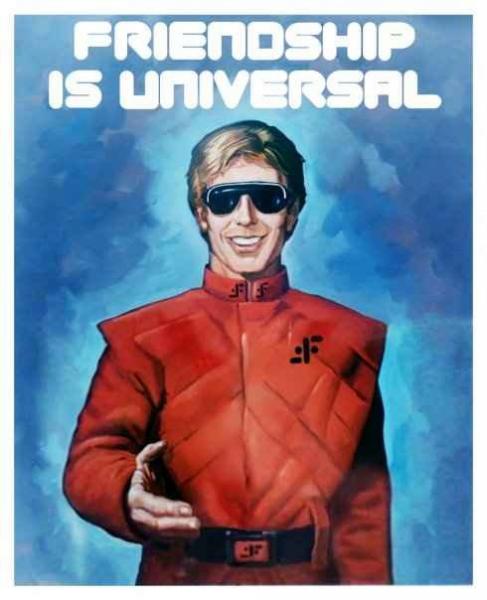 Propaganda poster that Peter Nelson, who played the Visitor Brian, was probably the model for.  Brian is the father of the interspecies twins.