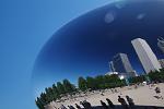 "Caught in a Cloud" 
Portion of Millenium Park, Jay Pritzker pavillion and Aon Center building trapped inside "Cloudgate". 
Sculpture by Anish...