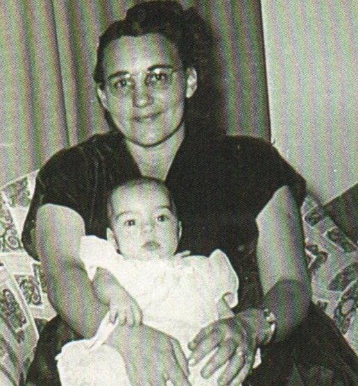 Picture of my grandmother holding my mother as a baby