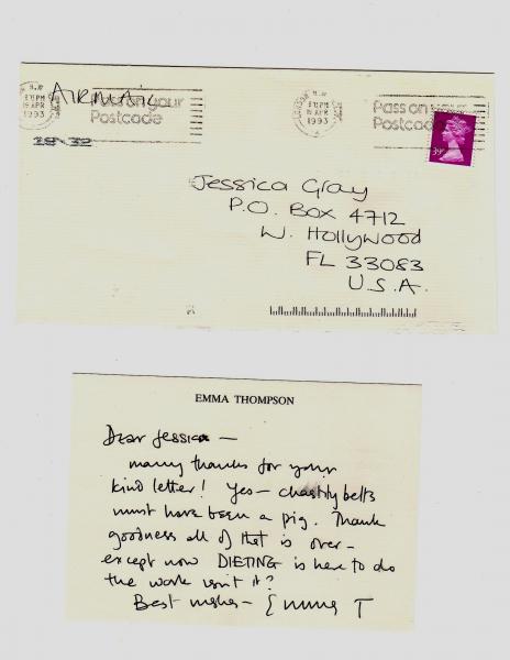One of the greatest joys in my life is when actress Emma Thompson wrote me back after I sent her a fan letter.
