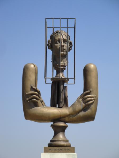 sculpture of the Marquis de Sade at Lacoste, France
April 2011