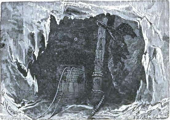 At the foot of the post he placed a cask