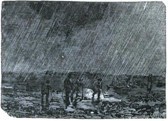 Accompanied with heavy rain