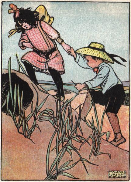 The ground now seemed rough to their tiny
feet